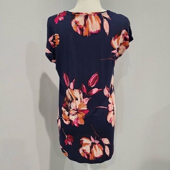 Maurices Womens Blouse size L Shirt Floral Top Short Sleeve - Picture 2 of 8